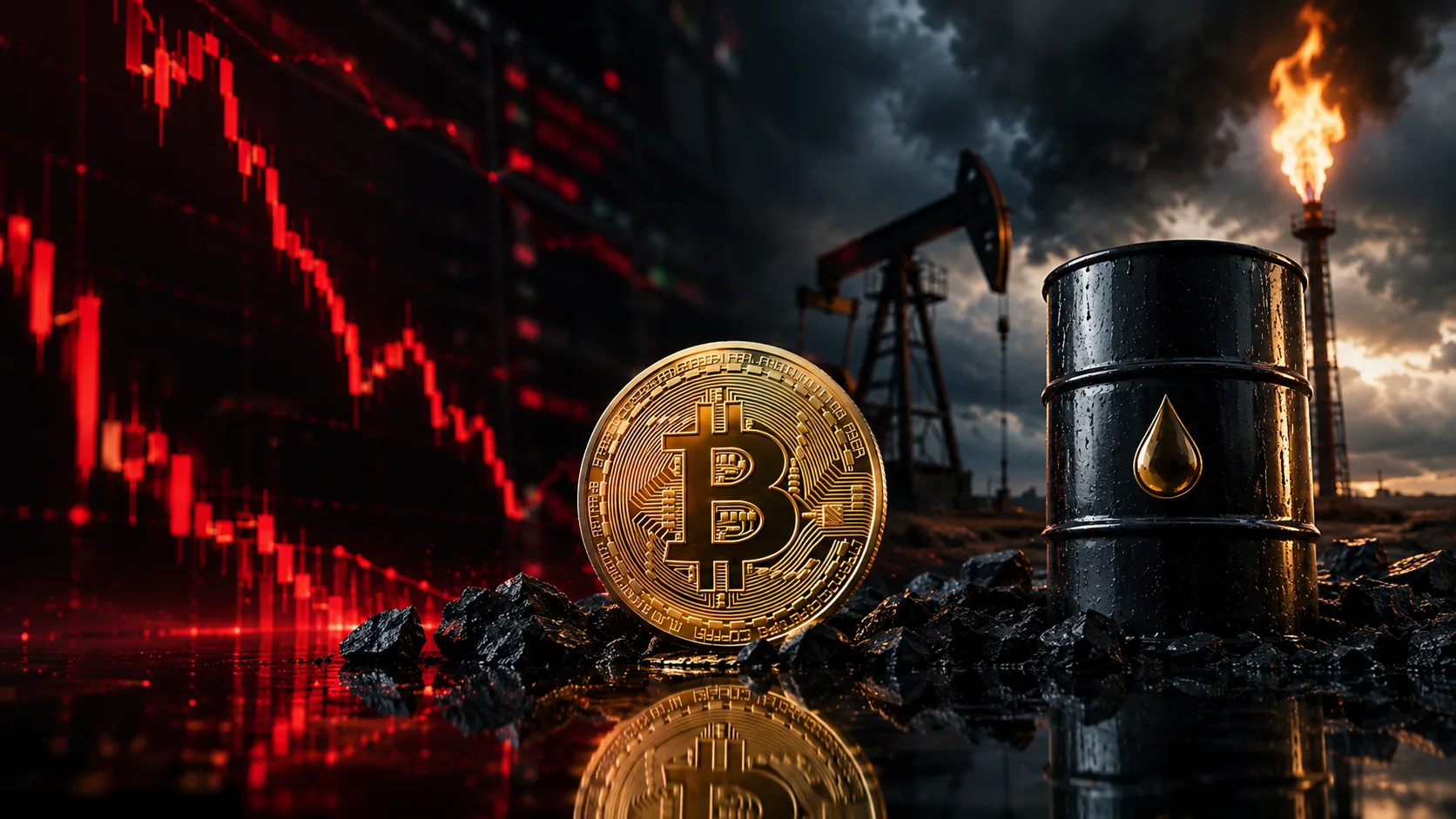 Immagine di approfondimento: Petrolio in rialzo, mercati in rosso: Bitcoin resiste