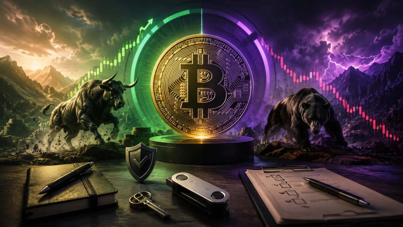 Copertina editoriale: I cicli delle crypto: accumulo, bull e bear spiegati